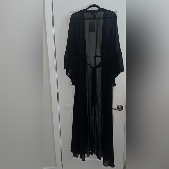 ❌SOLD❌NWT Tabria Majors Fashion To Figure Black Flowy Cover-Up - Picture 5 of 8